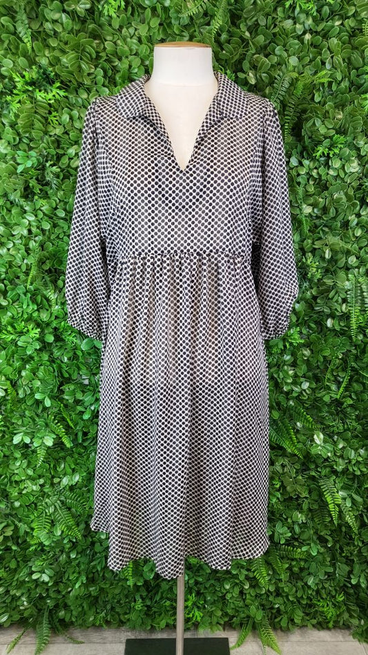 Gloss by Shine On Beige/Black Dot Dress (12)