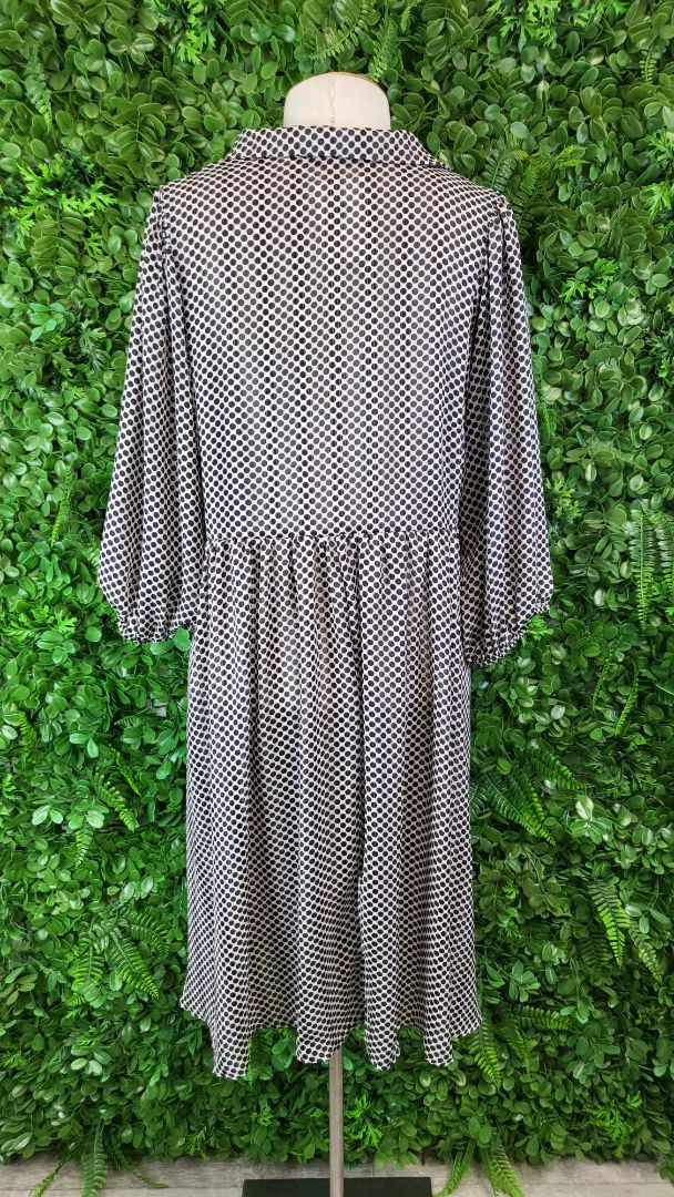 Gloss by Shine On Beige/Black Dot Dress (12)