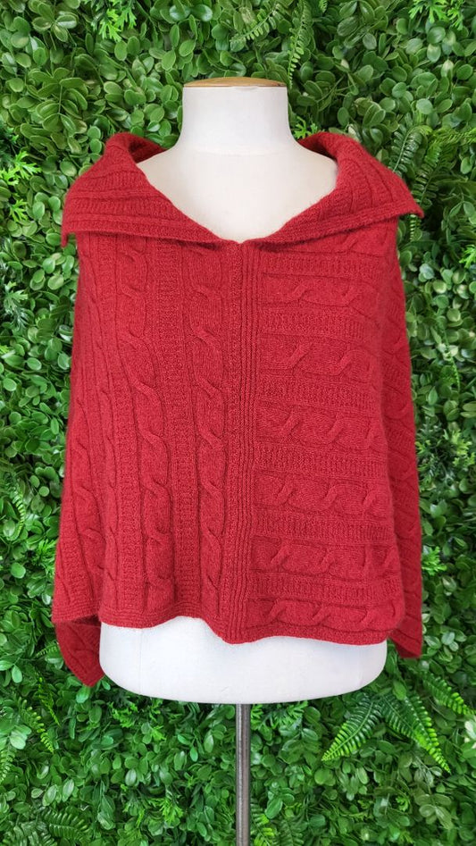 Possumdown Red Possum/Merino Poncho (8-16)