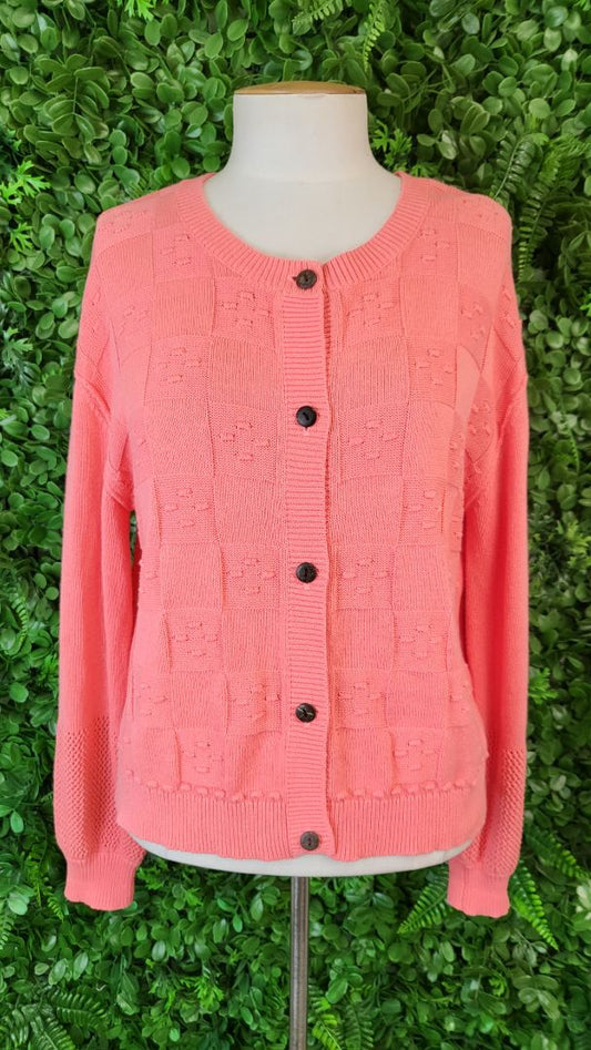 Madly Sweetly Coral Cotton Cardigan (14)