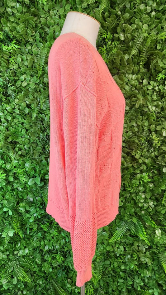 Madly Sweetly Coral Cotton Cardigan (14)