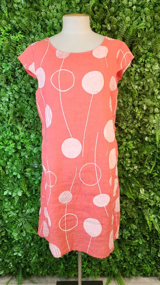 Simply Linen Print Linen Dress (12-14)