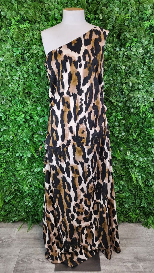 Aje Daze Animal Print One Shoulder Dress BNWT (14)