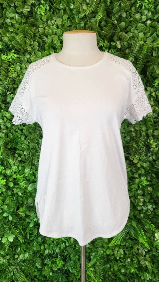 Witchery White Lace Insert Top (8-10)