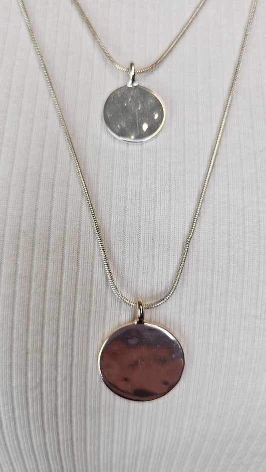 Unknown  Double Disk Layered Necklace