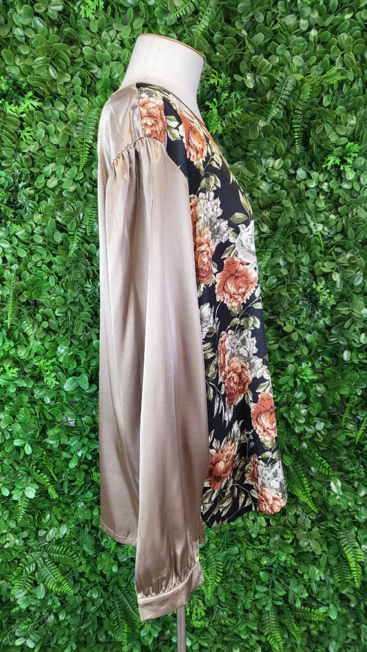 Classified With Love Floral Satin Blouse BNWT (18)