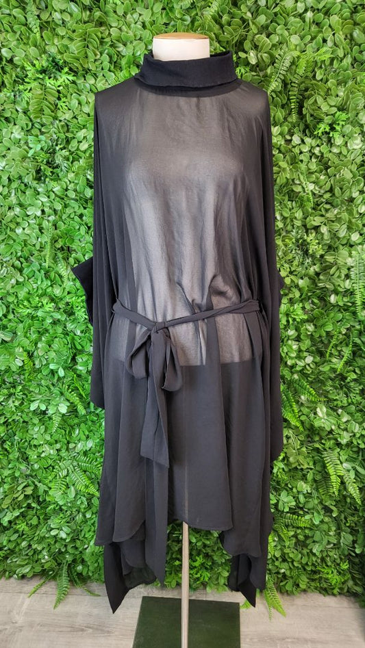 Moochi Black Sheer Tunic Dress (12-16)