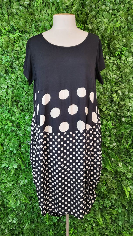 Cooper Cream/Black Bubble Whamy Dress (10-12)