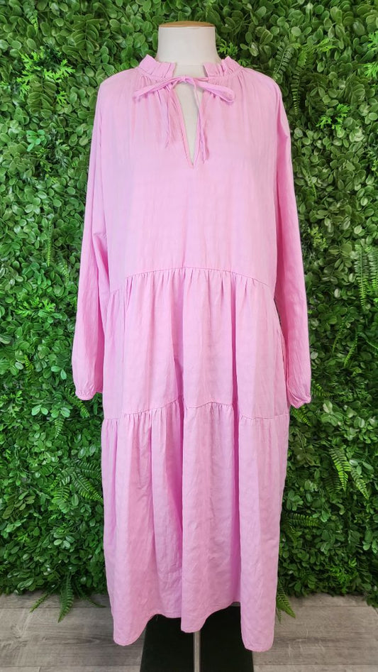 Thing Thing Candy Pink Tiered Dress BNWT (14)