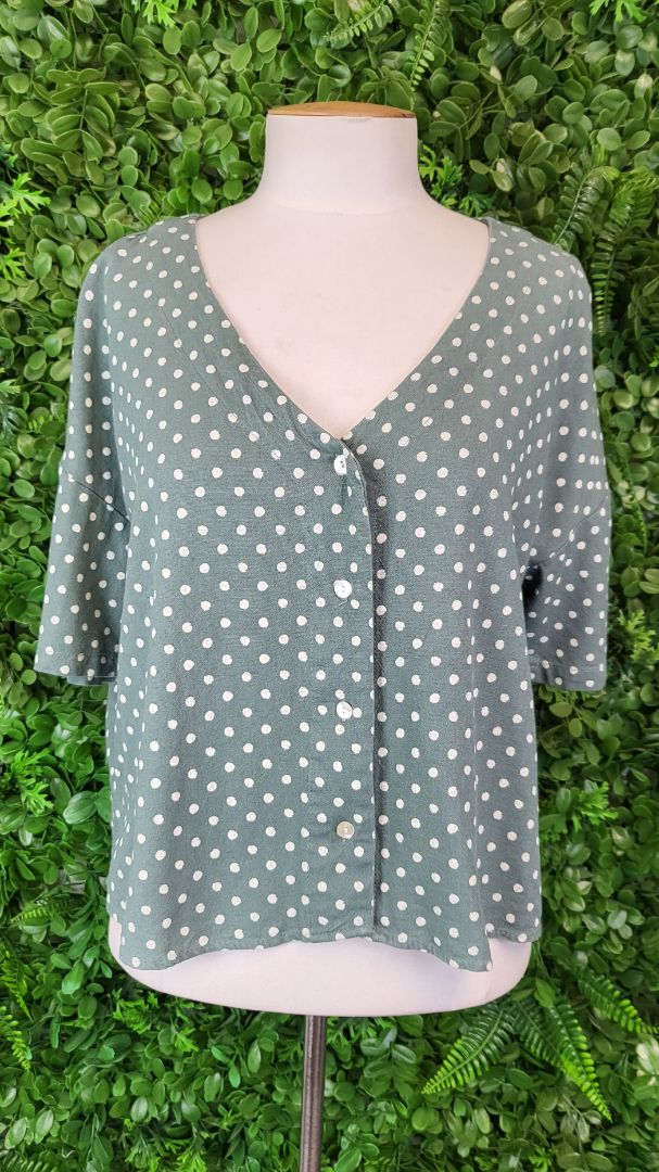 Vero Moda Green Polka Top (14)