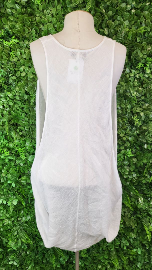 Zephyr White linen Layering Tank OSFM