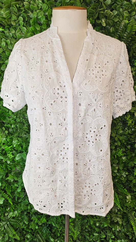 Once Was White Lace Shirt (8-10)