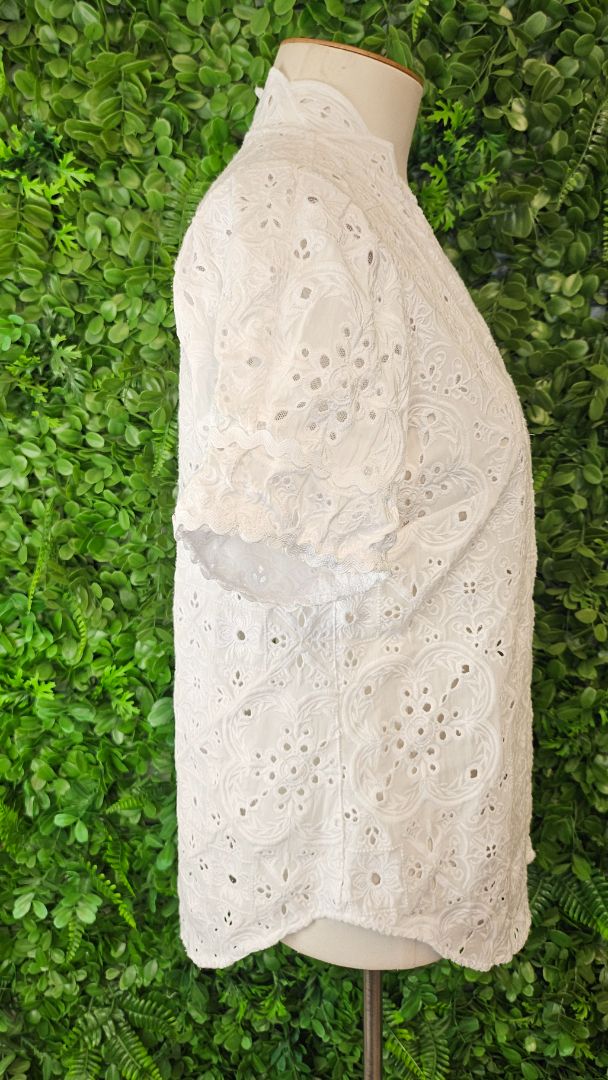 Once Was White Lace Shirt (8-10)