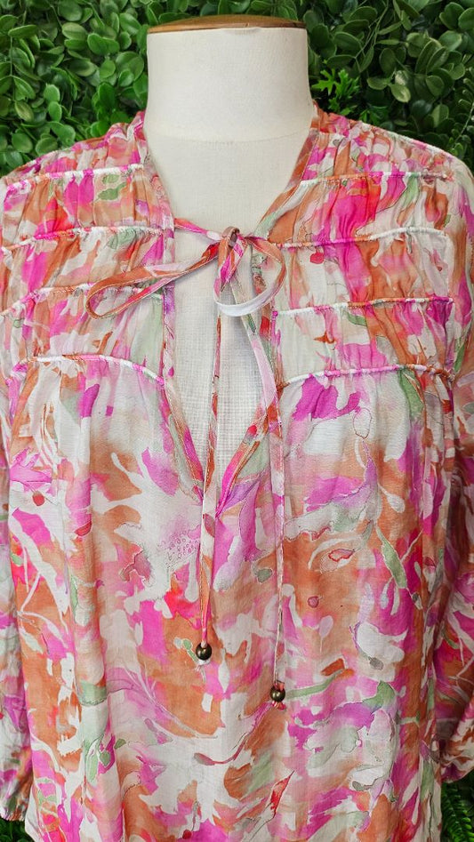 Iris Maxi Blossom Floral Blouse (10-12)