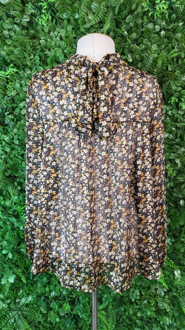 Leila+ Luca Print Tie Neck Blouse (8)