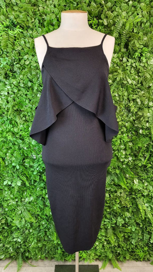 Forever New Black Cold Shoulder Dress (12)