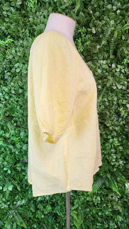 Naturals by O&J Yellow Linen Top (10)