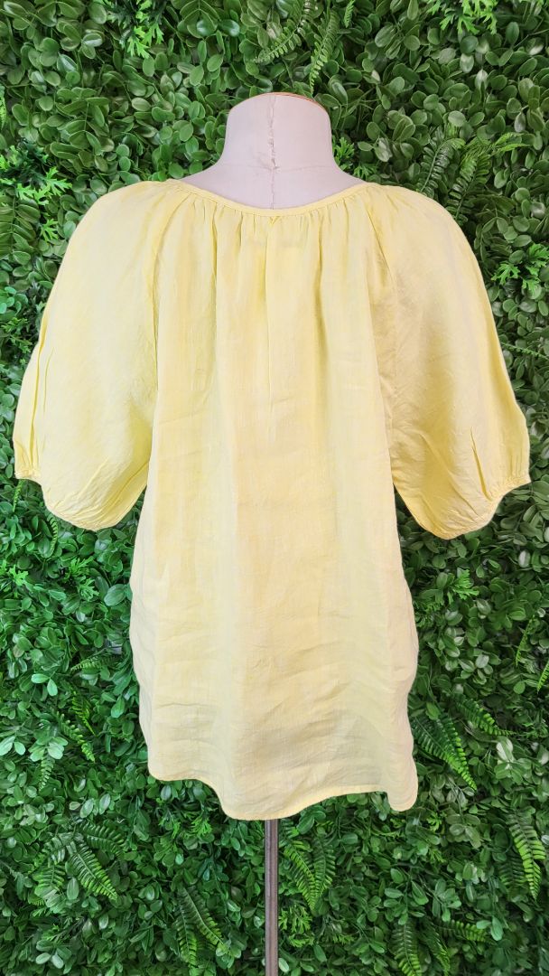 Naturals by O&J Yellow Linen Top (10)