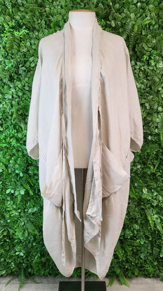 Lela Jacobs Natural Linen Duster Jacket (OSFM)