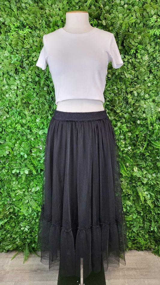 Drama The Label Black Tulle Skirt (10)