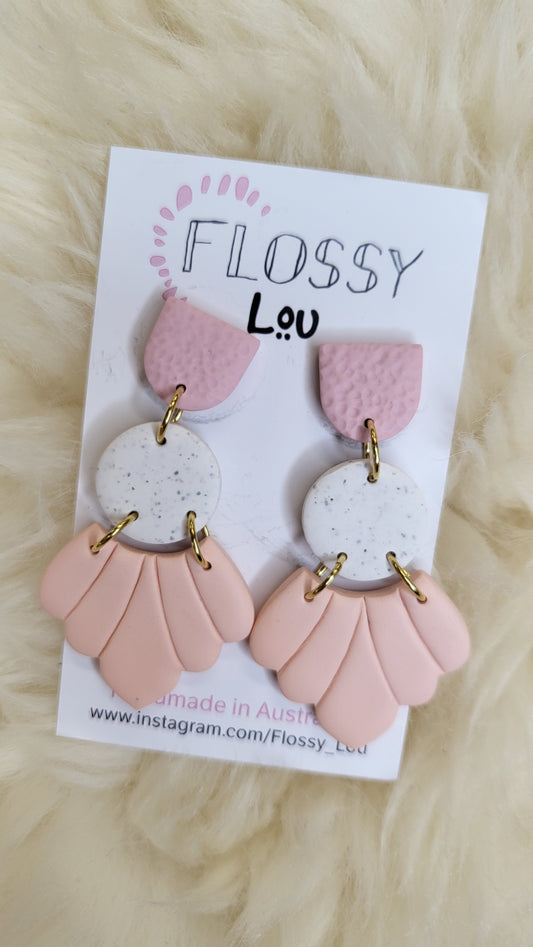 Flossy Lou Peach Evelyn Drop Earrings BNWT