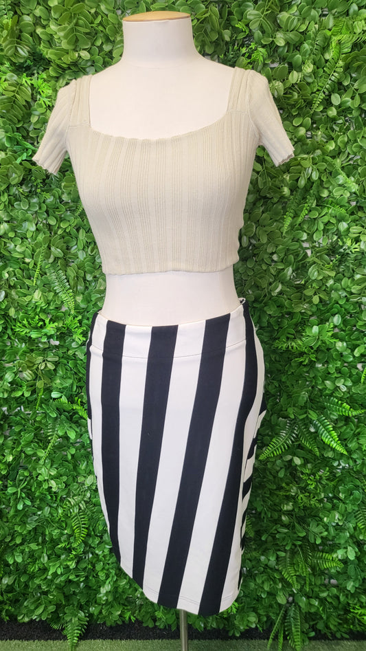 Vassalli Black/White Stripe Skirt (10)