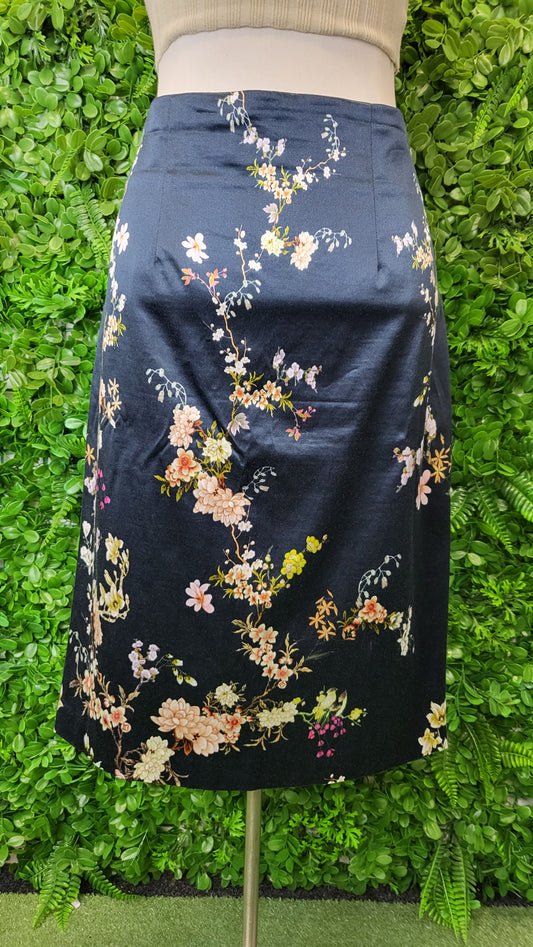 Cue Navy Floral Skirt (14)