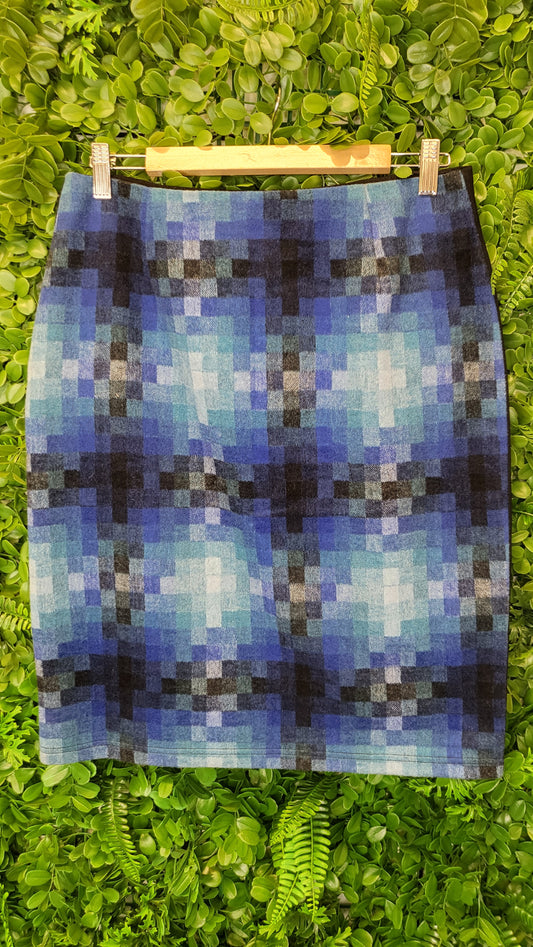 Boo Radley Blue Wool Blend Skirt (10)