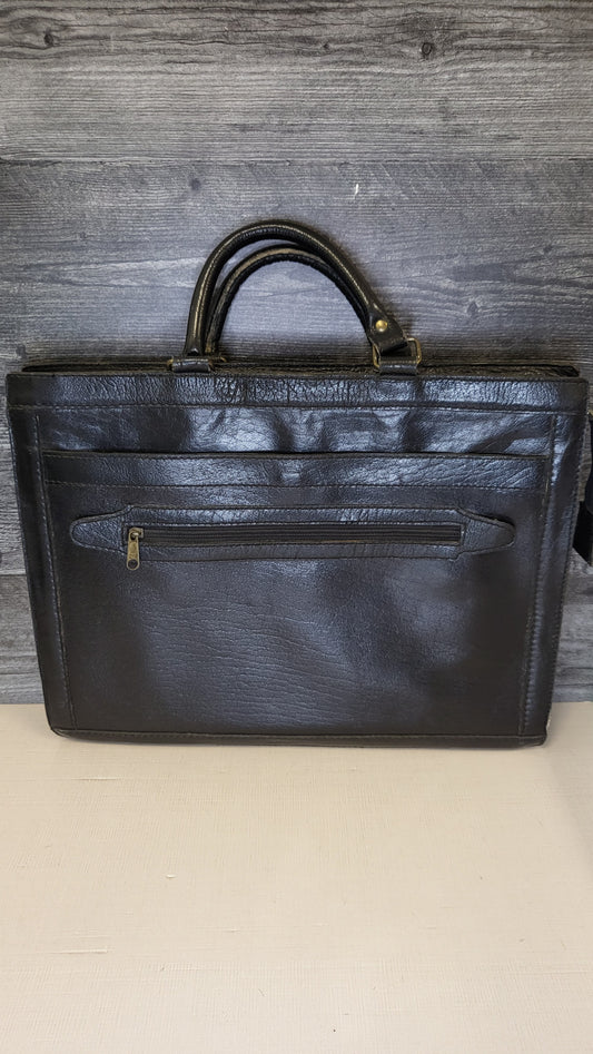 Tuscan Black Leather Briefcase Bag