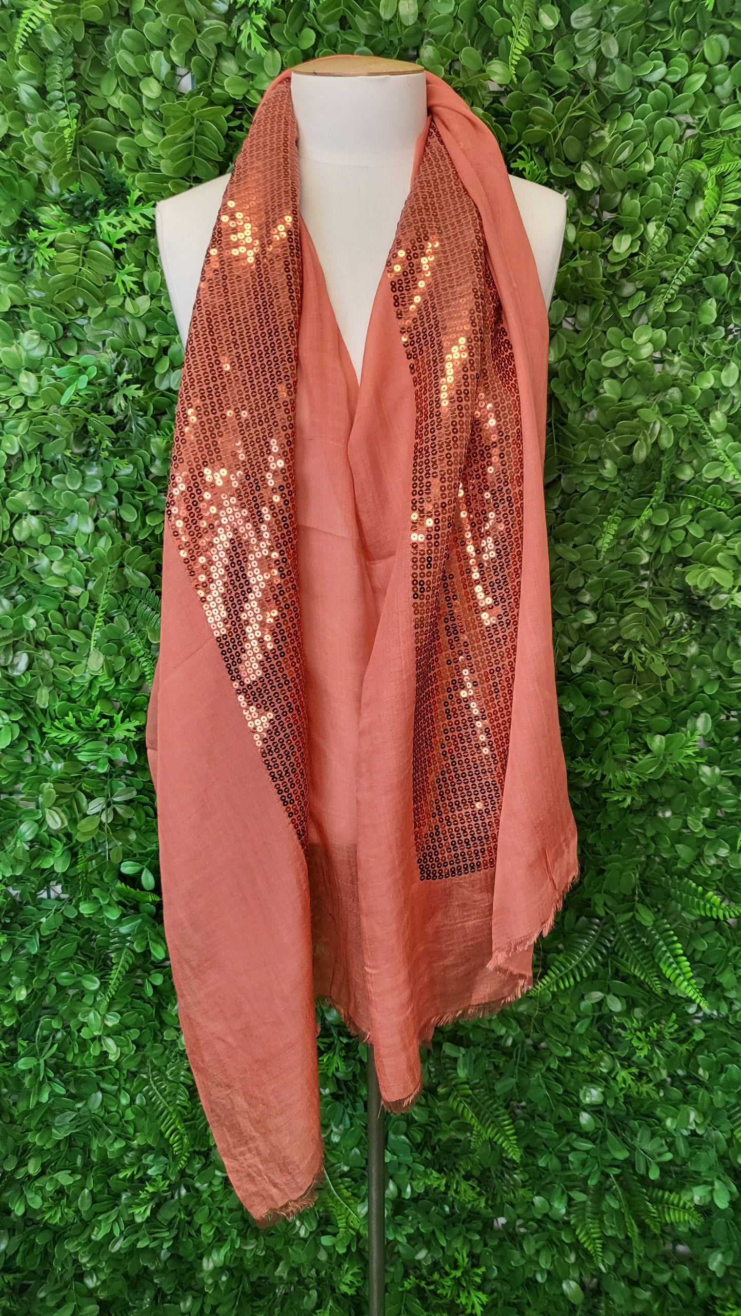 Rust Sequin Scarf