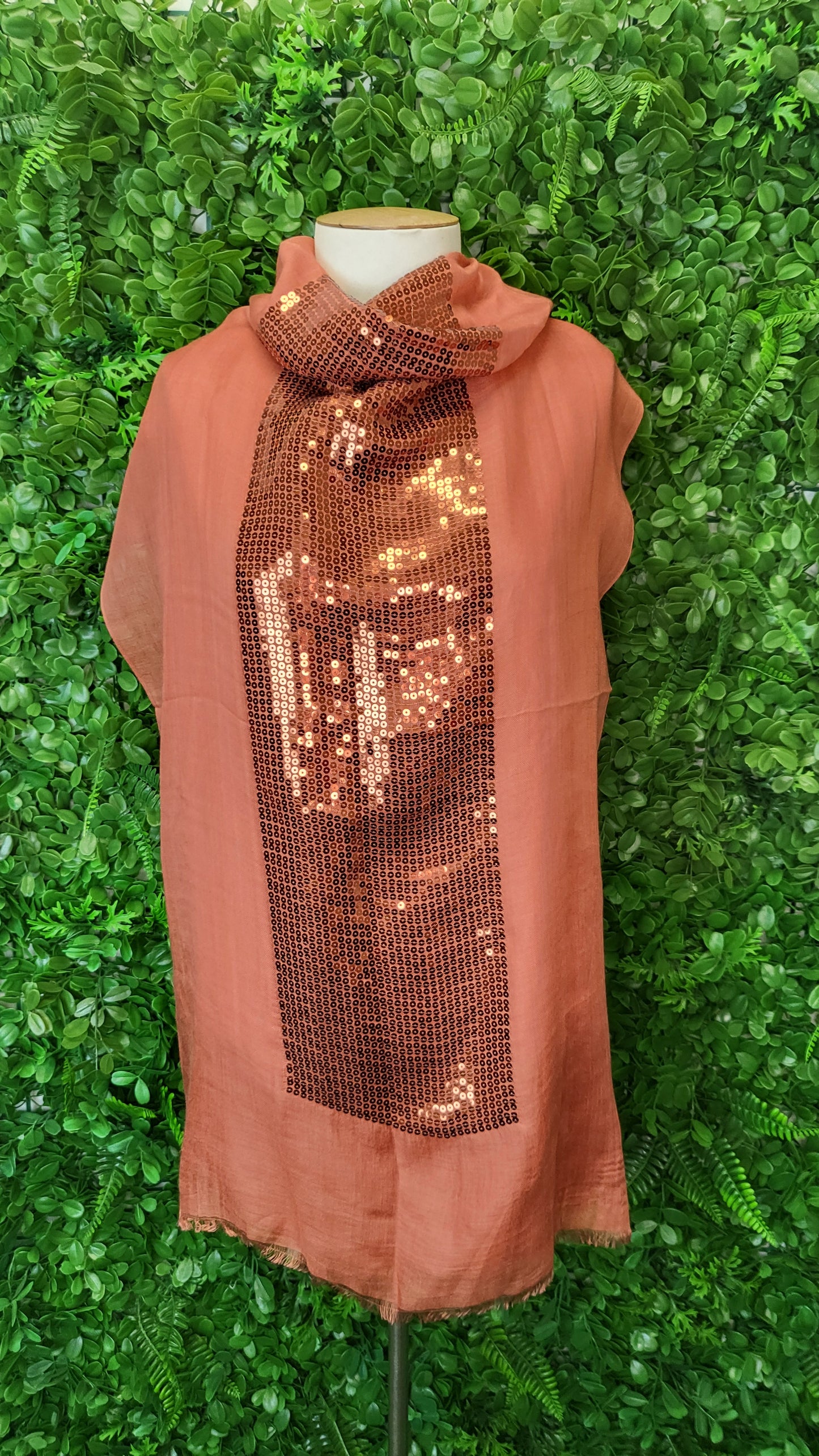 Rust Sequin Scarf