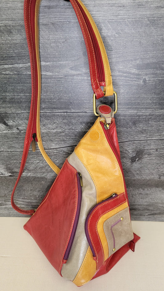 Cirque Du Soleil Multi Leather Triangle Backpack