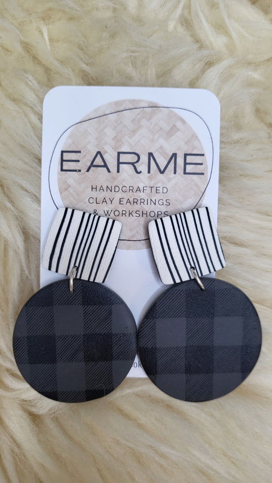 Earme  Gingham/Stripe Earrings BNWT