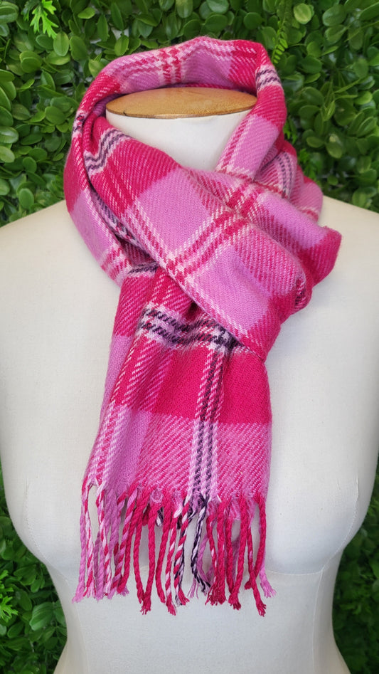 Unknown Pink Check Scarf
