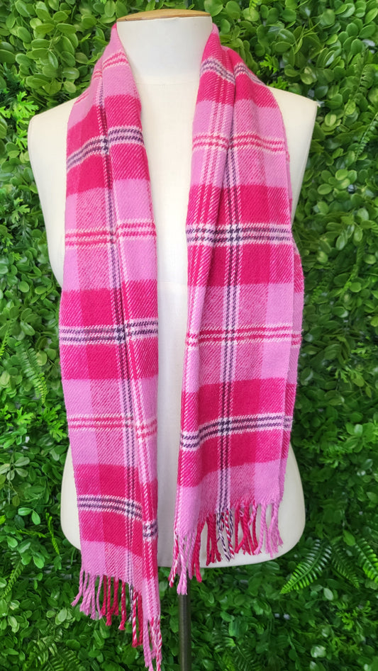 Unknown Pink Check Scarf