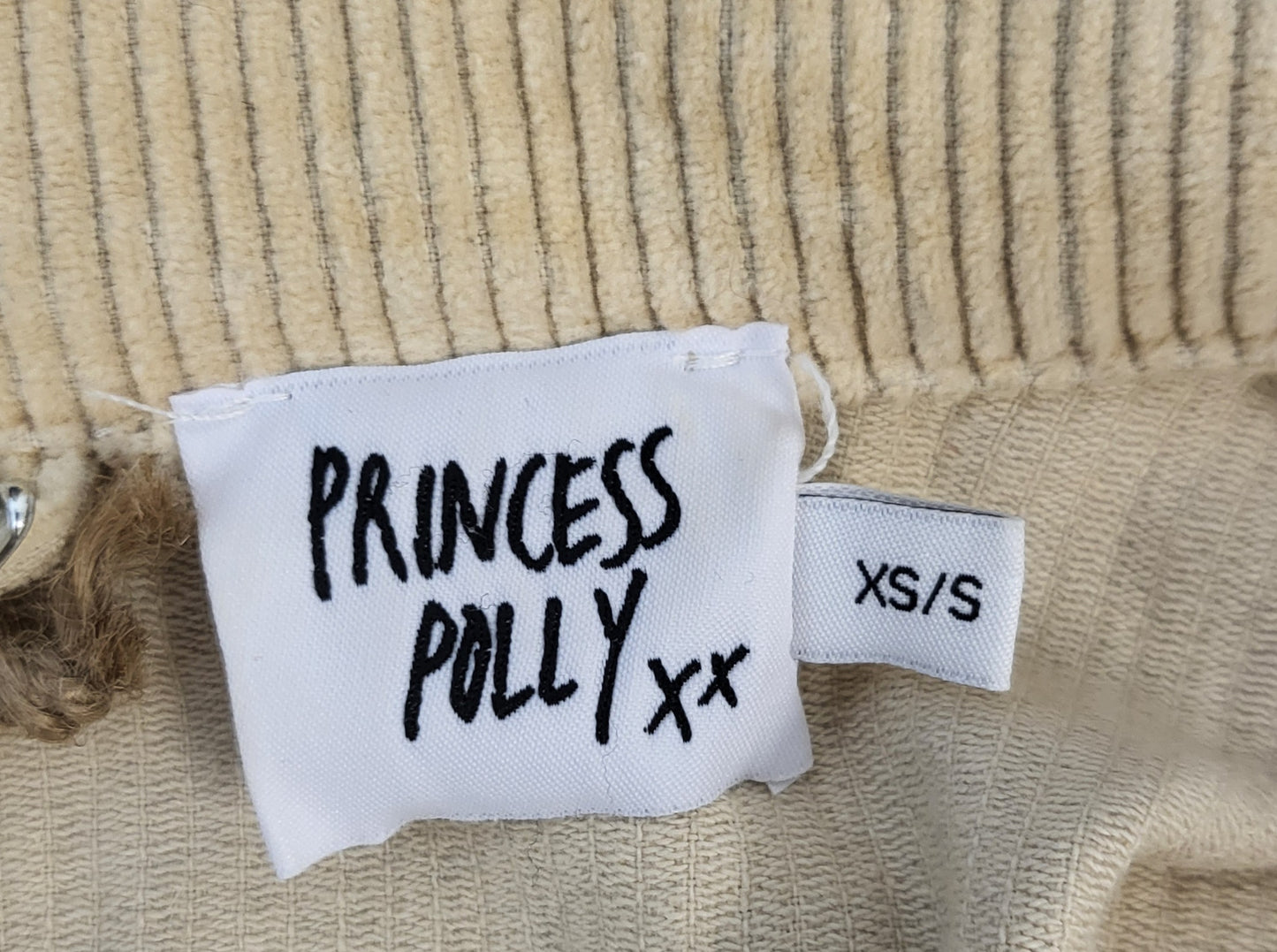 Princess Polly Beige Western Cord Jacket (8-10)