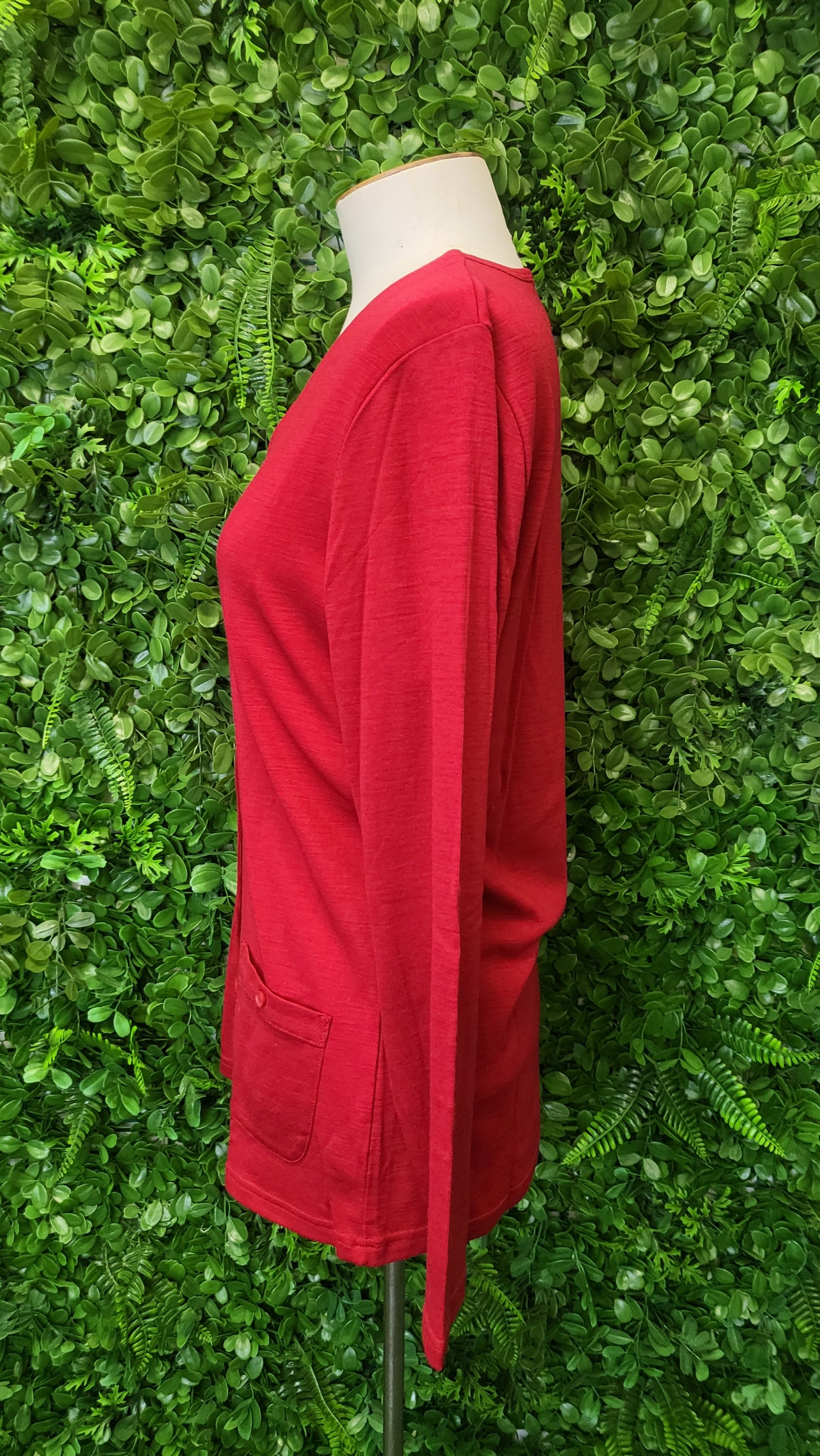 Ballantynes Essentials Red Merino Cardi Knit (12)