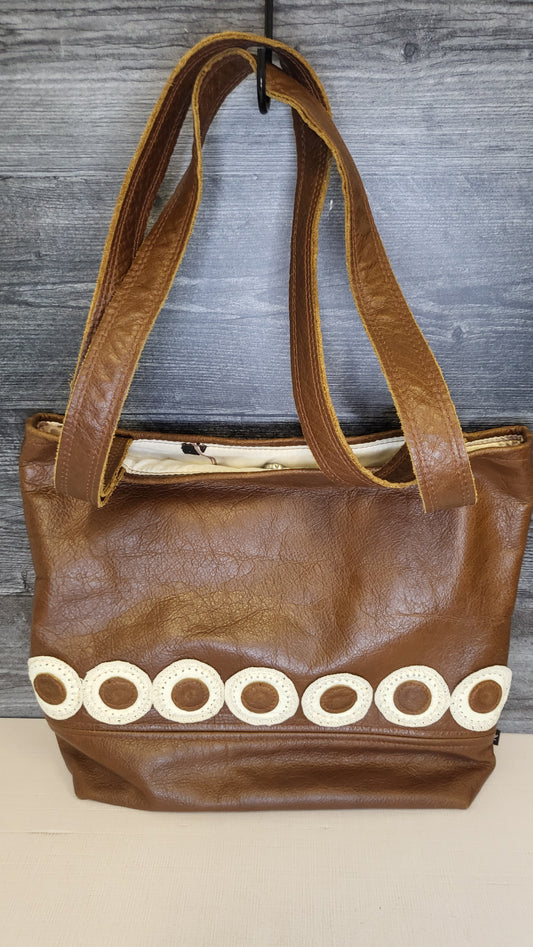 Sonya Lee Brown Leather Tote Bag W 37cm, H 37cm