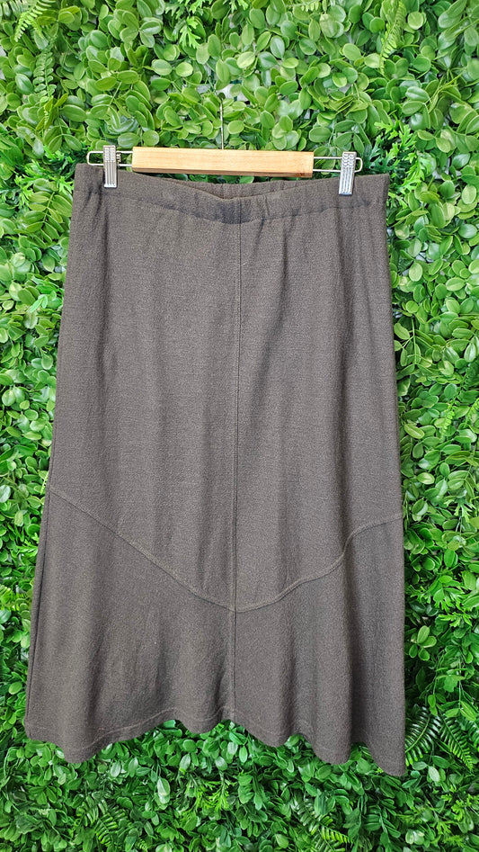 A-Line Skirt Brown Merino Skirt (14)