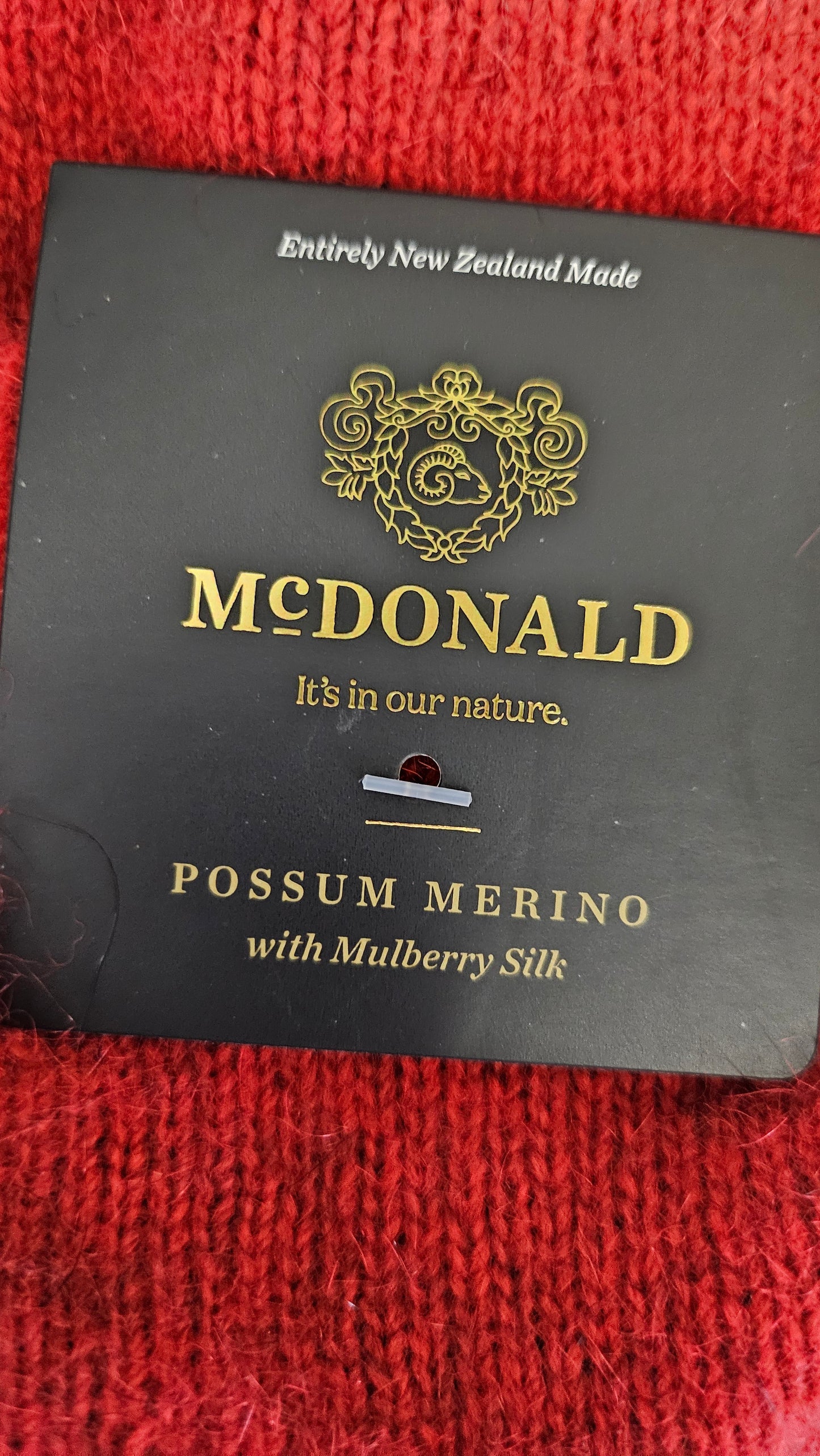 McDonald Textiles Red Possum Merino Hat