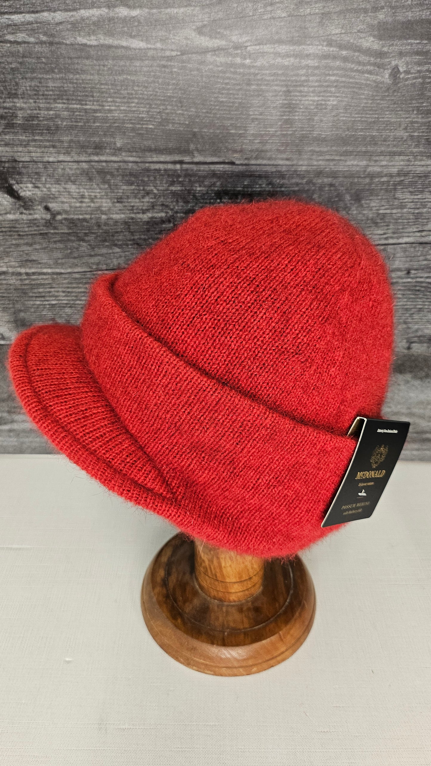 McDonald Textiles Red Possum Merino Hat