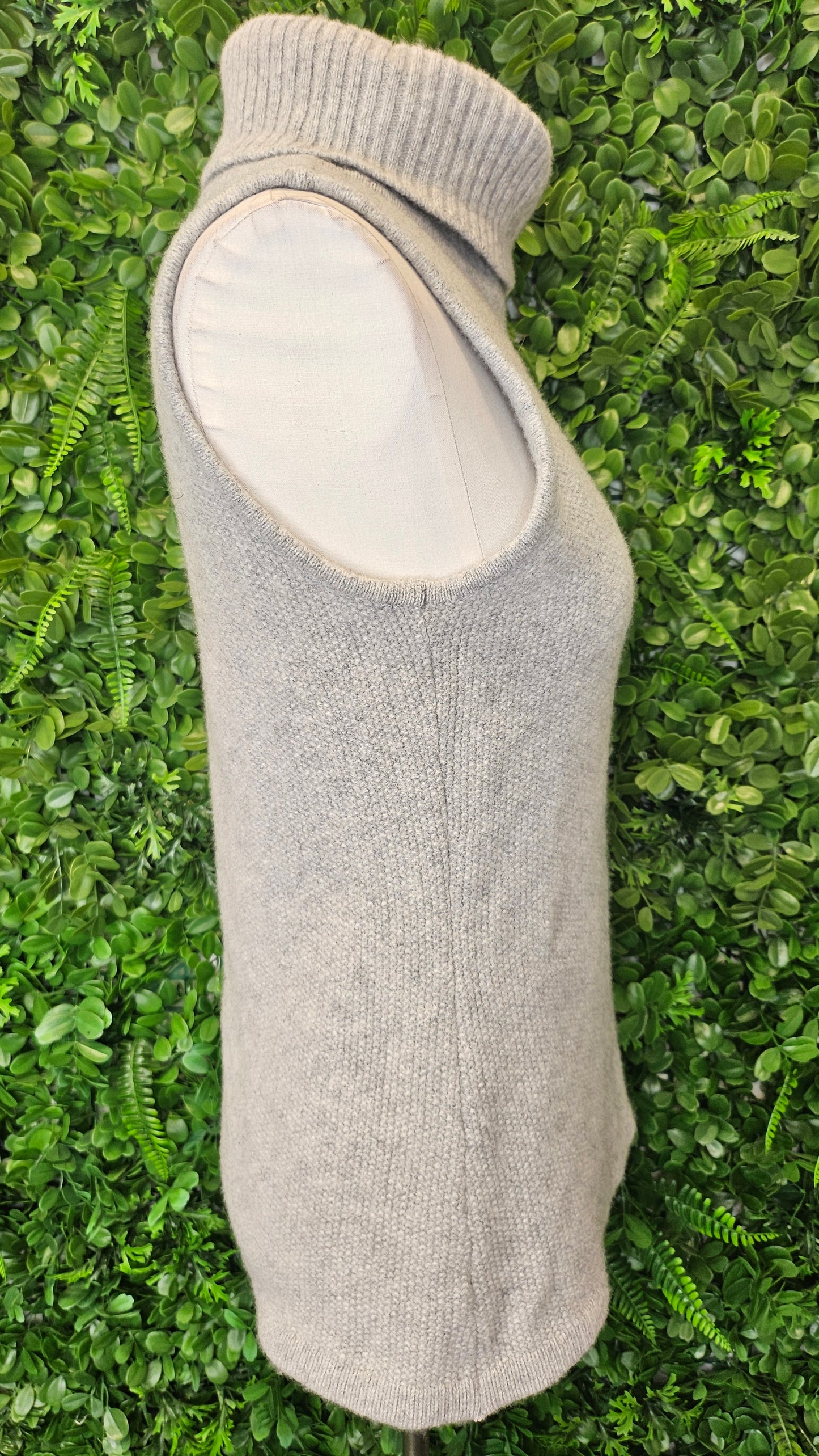 Wild South Soft Grey Rolled Collar Vest Knit (12)
