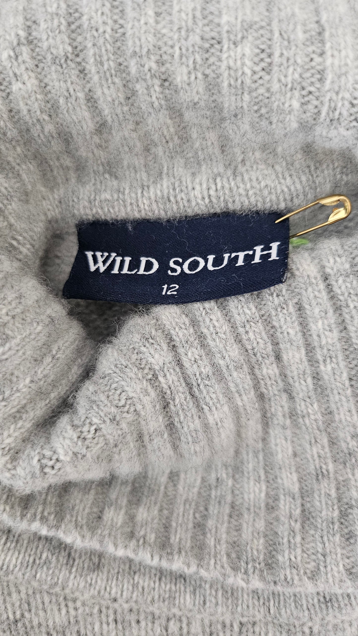Wild South Soft Grey Rolled Collar Vest Knit (12)