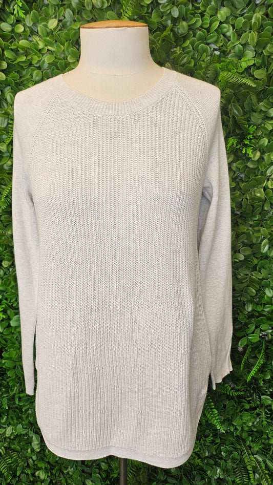 Witchery Pale Grey/White Ribbed Knit (8-10)