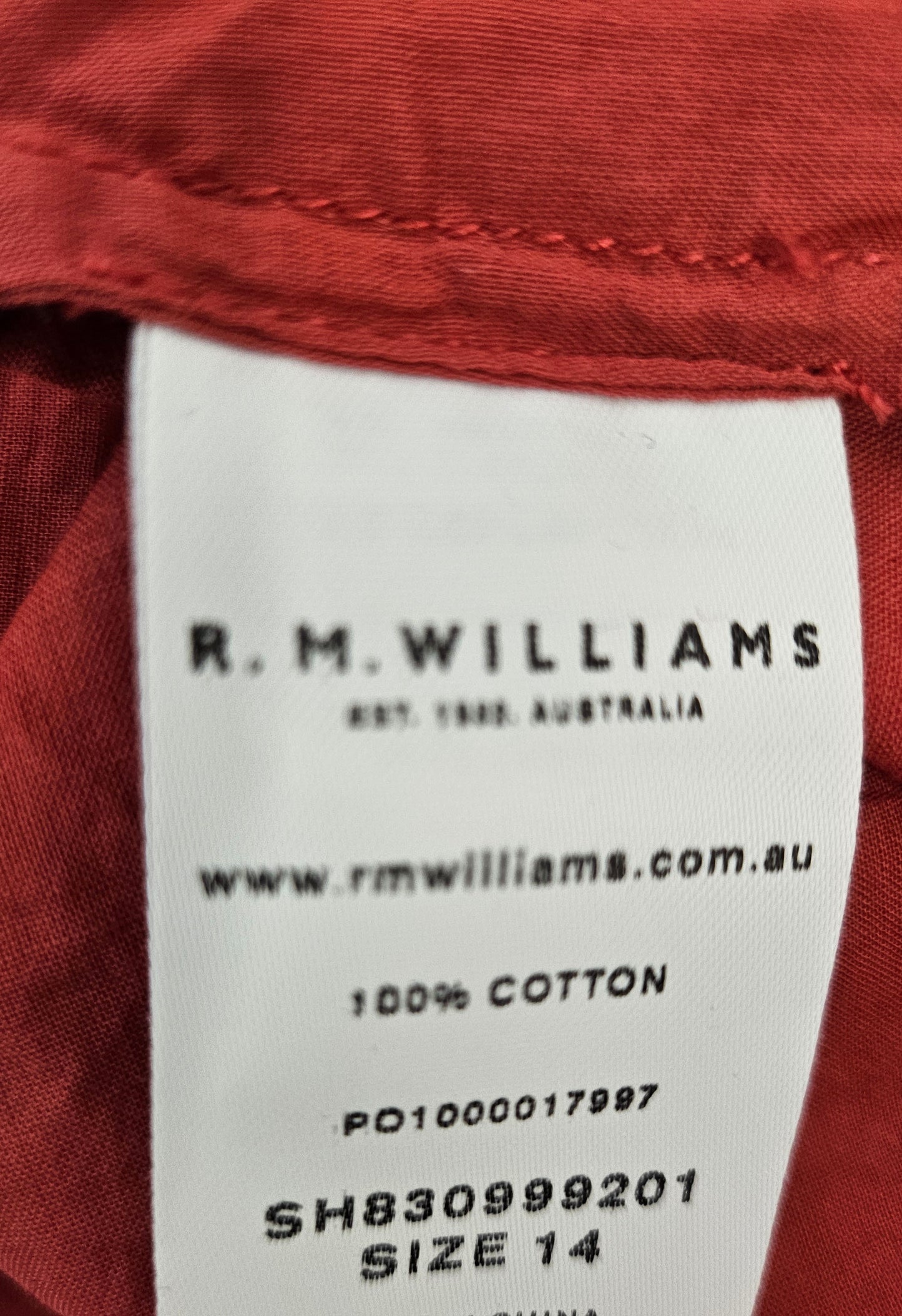 RM Williams Tomato Red/Orange Ruffle Sleeve Top (14)
