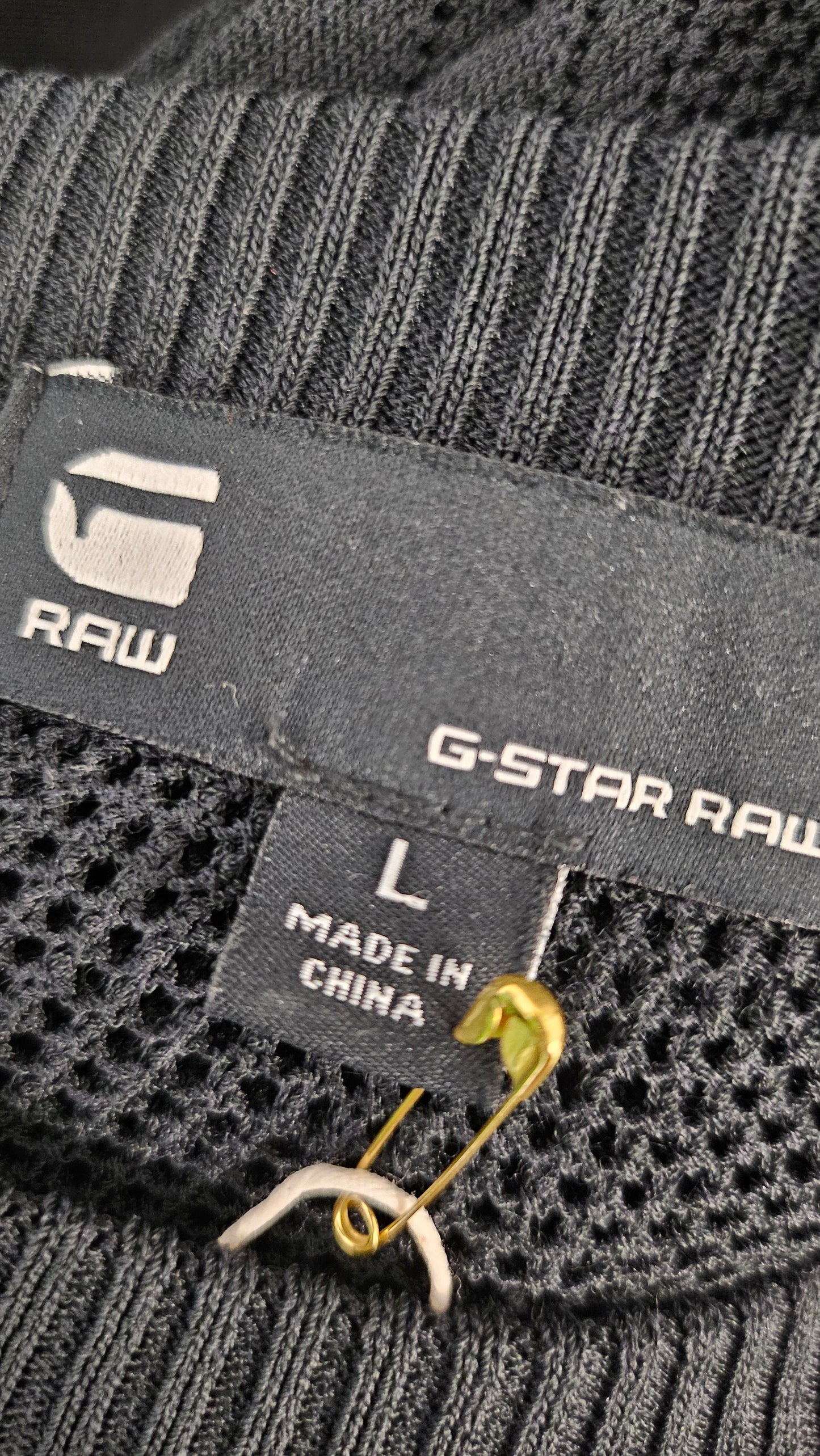 G-Star Raw Mesh Knit Black Tops (14)