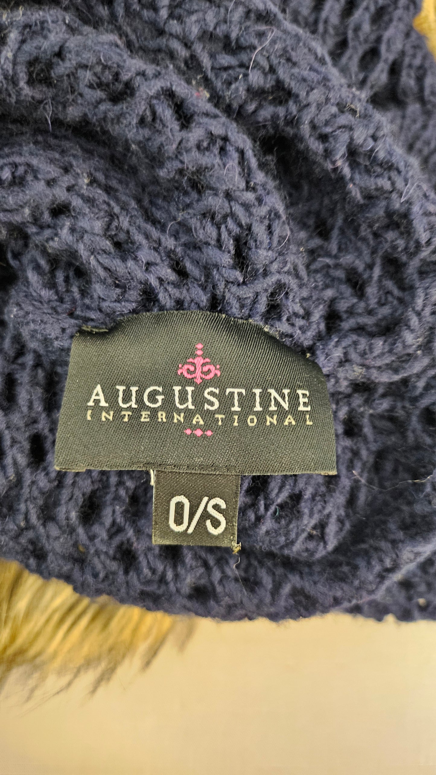 Augustine Navy Crochet Poncho (OSFM)