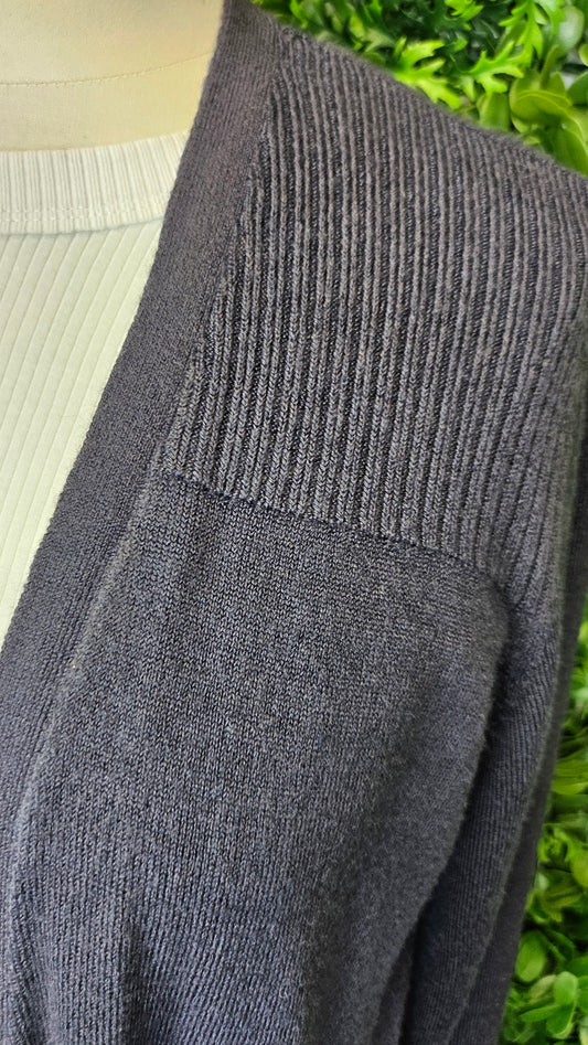 M&S Blue/Grey Cardi Knit (14)