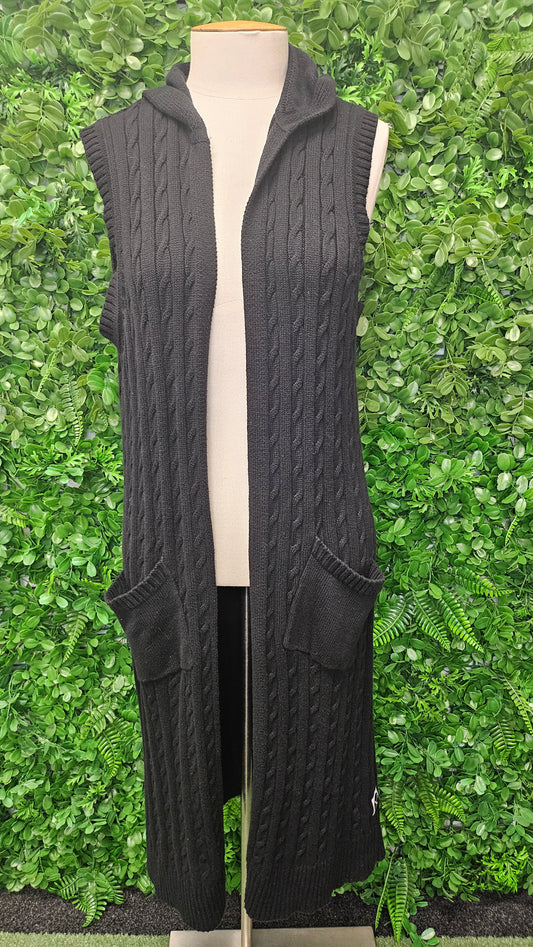 Home-Lee Black Longline Knit Vest (10)