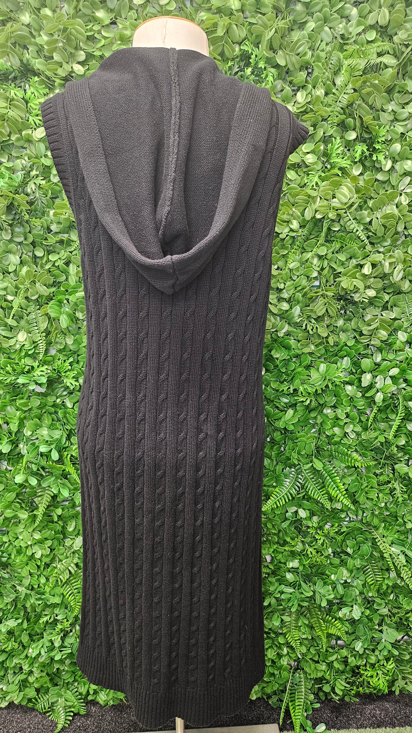 Home-Lee Black Longline Knit Vest (10)